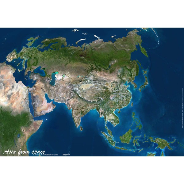 Planet Observer : mapa del continente asiático
