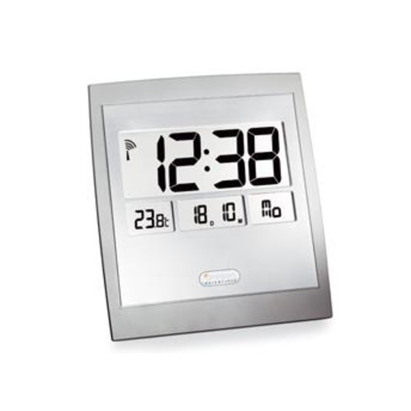 Oregon Scientific Estación meteorológica inalámbrica Reloj de pared por radio (XXL) JM 889N-S, plateado