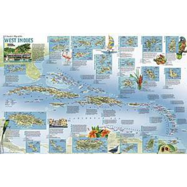 National Geographic Mapa regional Antillas, de dos caras