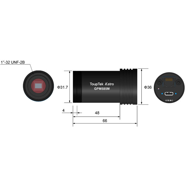 ToupTek Cámara Astro Guiding-Kamera GPM585M