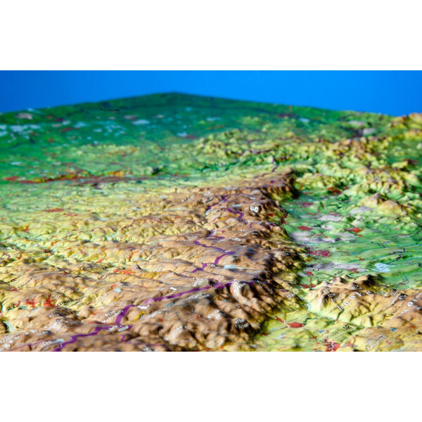 Georelief Mapa regional Sajonia