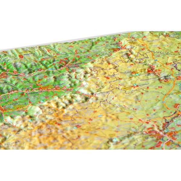 Georelief Mapa regional Schwäbische Alb