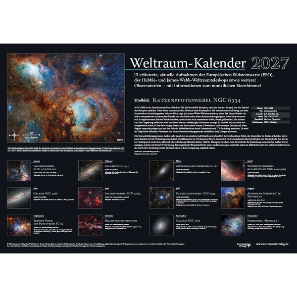 Astronomie-Verlag Calendarios Weltraum-Kalender 2027