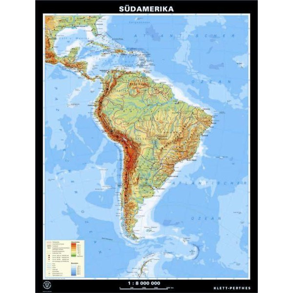 Klett-Perthes Verlag Mapa de Sudamérica, físico / político (P), de dos caras