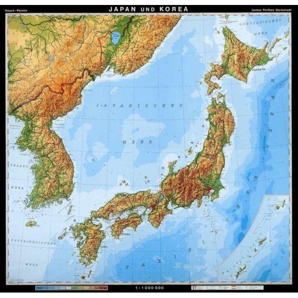 Klett-Perthes Verlag Mapa de Japón y de Corea, físico