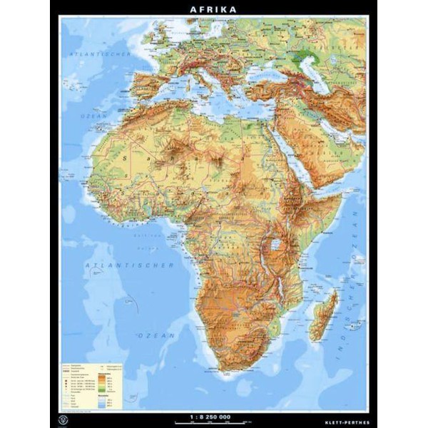 Klett-Perthes Verlag Mapa continental África, físico / política (P), de cara doble