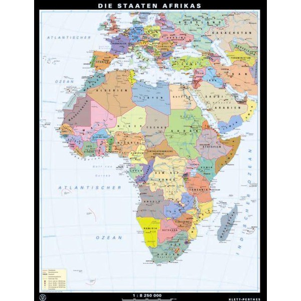 Klett-Perthes Verlag Mapa continental África, física / política (ABW), de cara doble