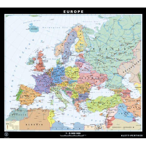 Klett-Perthes Verlag Mapa de Europa, político / mudo (ABW), de dos caras