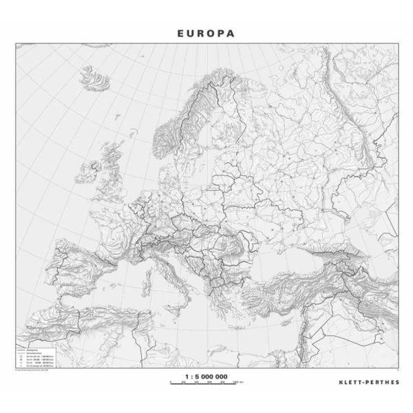 Klett-Perthes Verlag Mapa de Europa, político / mudo (ABW), de dos caras