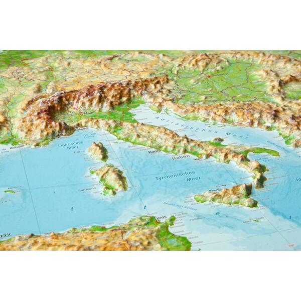 Georelief Europa, grande, mapa en relieve 3D