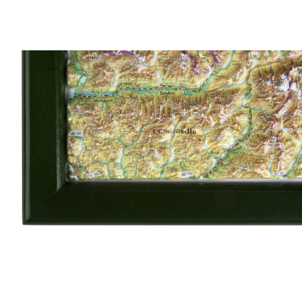 Georelief Austria, grande, mapa en relieve 3D con marco de madera