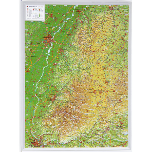 Georelief Selva Negra, pequeño, mapa en relieve 3D
