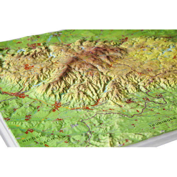 Georelief Harz klein, 3D Reliefkarte mit Kunststoffrahmen