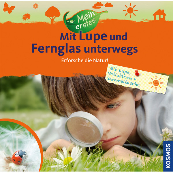 Kosmos Verlag Mi primer paseo con la lupa y los prismáticos (libro "Mein erstes Mit Lupe und Fernglas unterwegs" en alemán)