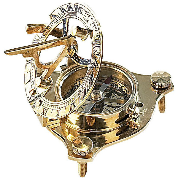 Reloj de sol de latón San Leonardo con brújula