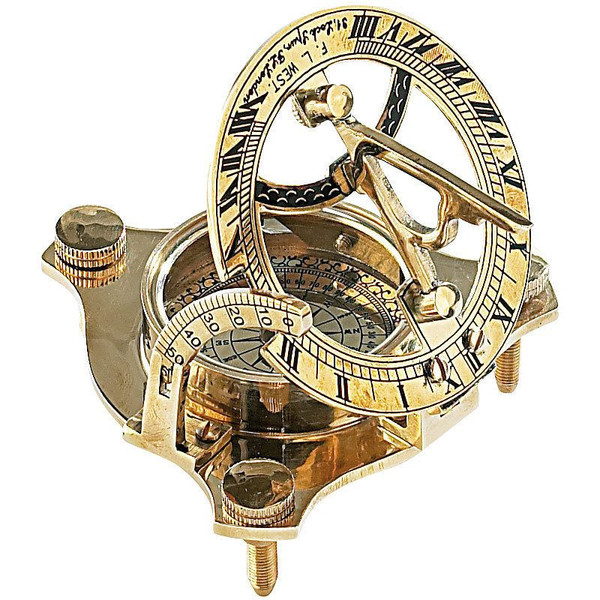 Reloj de sol de latón San Leonardo con brújula