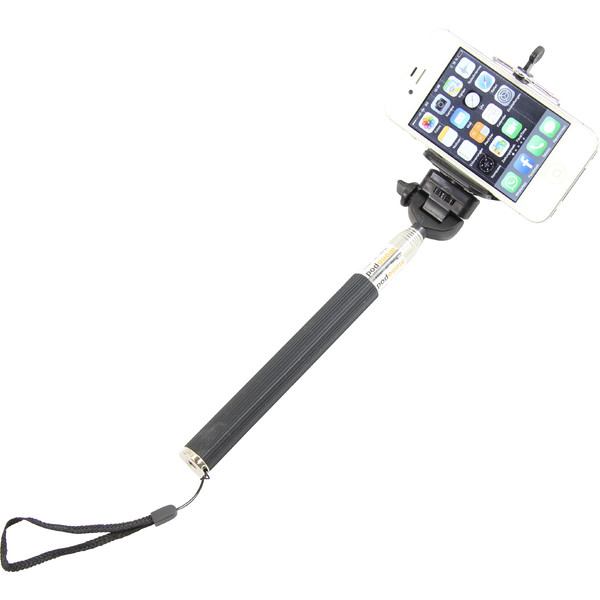 Monopie de aluminio Selfie-Stick für Smartphones und kompakte Fotokameras, schwarz