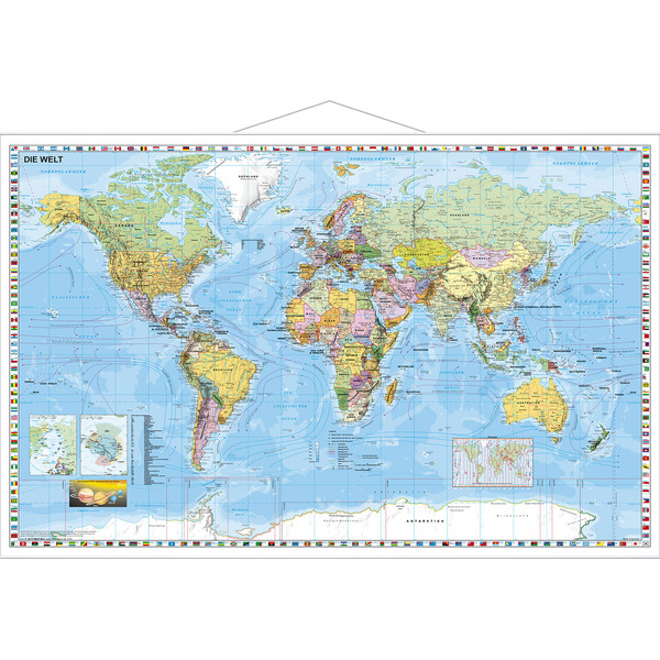Stiefel Mapamundi Mapa político del mundo con guías metálicas
