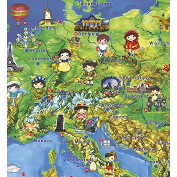 Stiefel Mapas infantiles Mapa infantil de Europa con guías metálicas