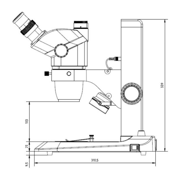 Euromex Microscopio stereo zoom NZ.1902-S, 6.7-45x, Barra dentada, Luz incidente y transmitida, bino