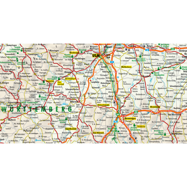 Bacher Verlag Mapa de carreteras de Alemania 1:500.000 laminado