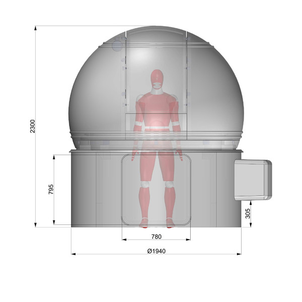 Omegon Cúpula de observatorio de 2 m de diámetro H80
