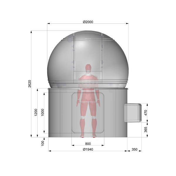 Omegon Cúpula de observatorio de 2 m de diámetro H120