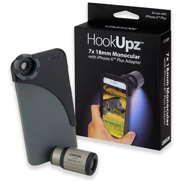 Carson Monocular HookUpz 7x18 con adaptador para smartphone iPhone 6 Plus