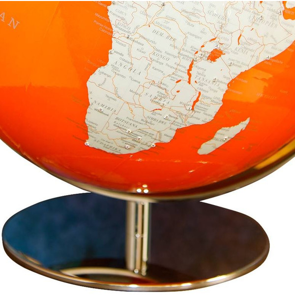 Columbus Globo terráqueo Artline orange Swarovski Zirkonia 34cm