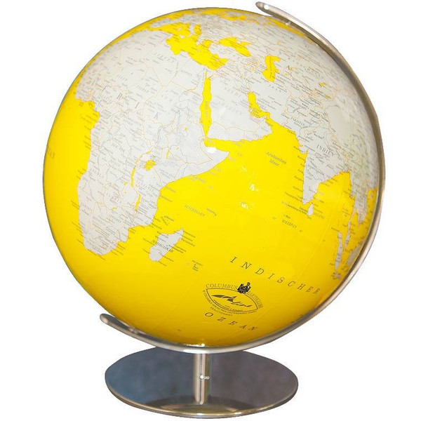 Columbus Globo terráqueo Artline yellow mit Swarovski Zirkonia 34cm