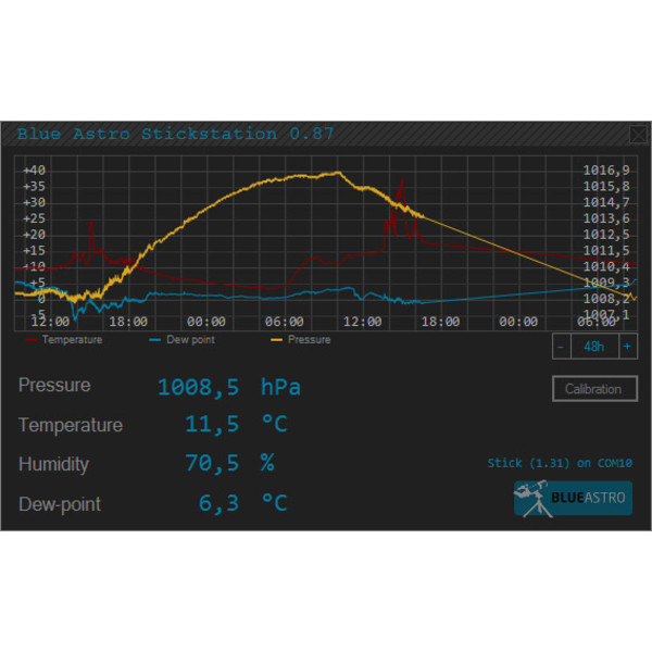 10 Micron Estación meteorológica USB BlueAstro