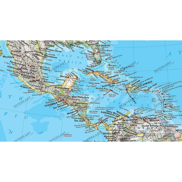National Geographic Mapa continental continent map North and South America political (laminated)