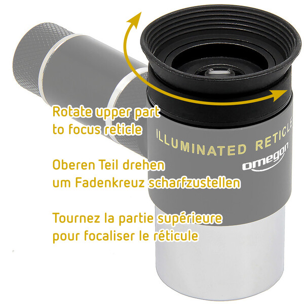 Omegon Oculares con retículo Ocular reticulado de 12 mm retroiluminado
