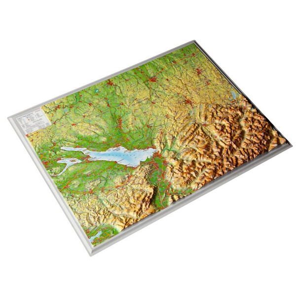 Georelief Algovia, lago Constanza, pequeño, mapa en relieve 3D