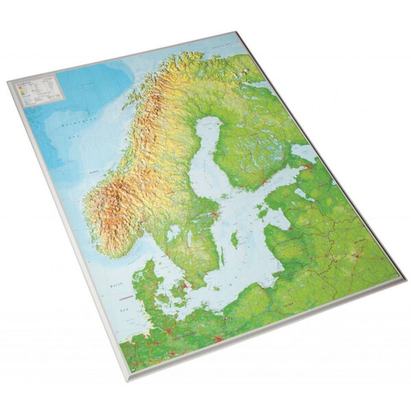 Georelief Mapa de Escandinavia