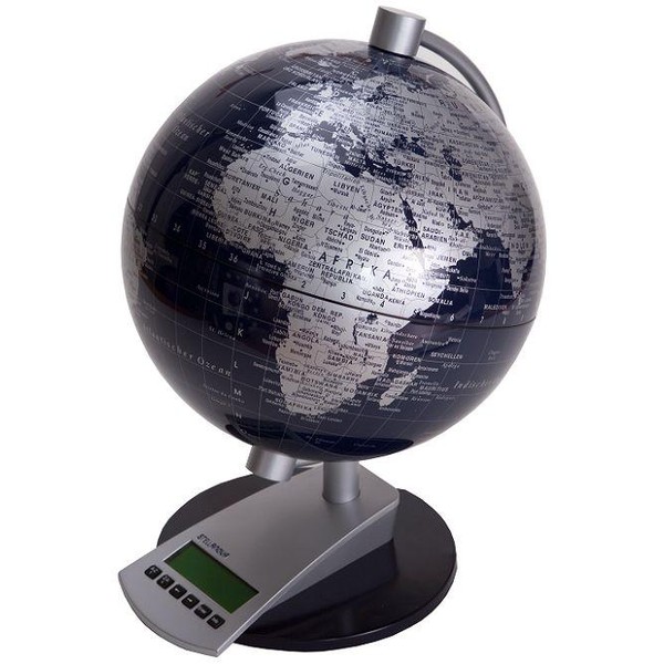 Stellanova Globo terráqueo de los husos horarios, negro 20cm (alemán)