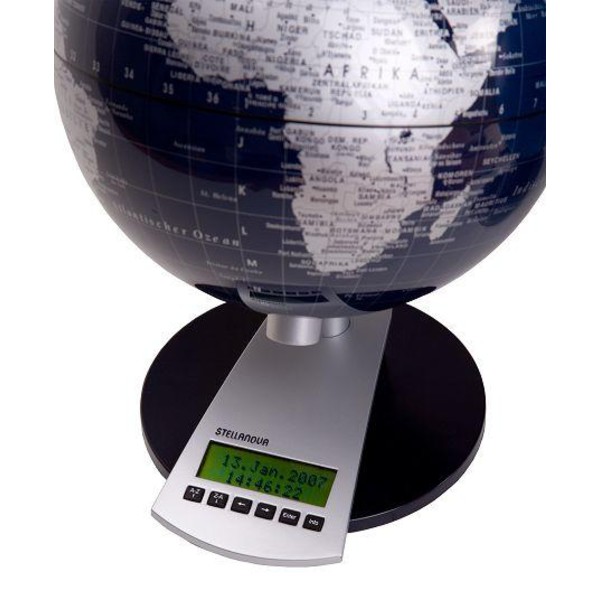 Stellanova Globo terráqueo de los husos horarios, negro 20cm (alemán)