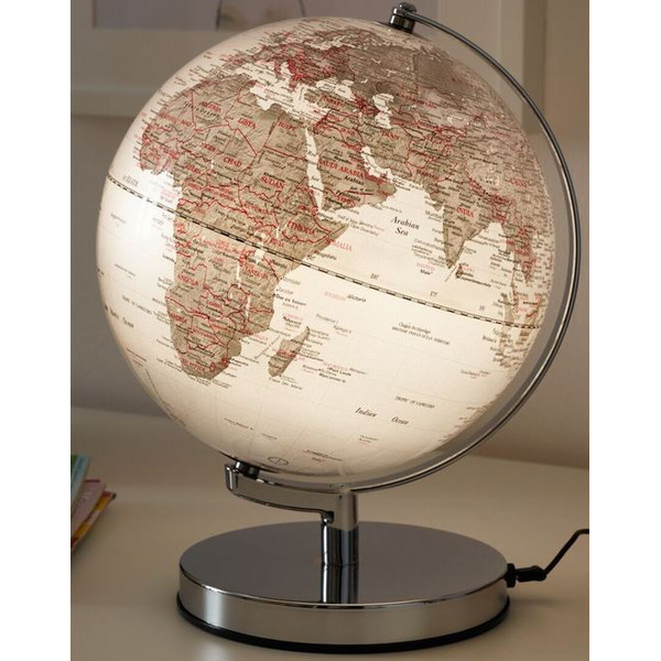 TROIKA Globo terráqueo Terra Silver Light 25cm