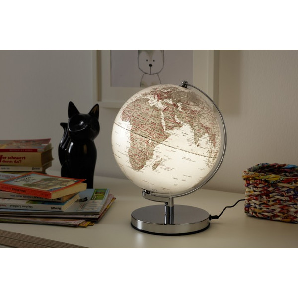 TROIKA Globo terráqueo Terra Silver Light 25cm