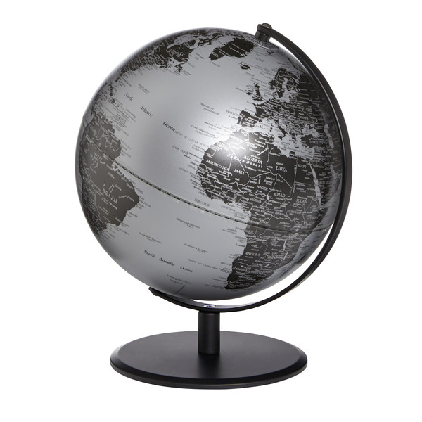 TROIKA Globo terráqueo Pluto Matt Silver 25cm