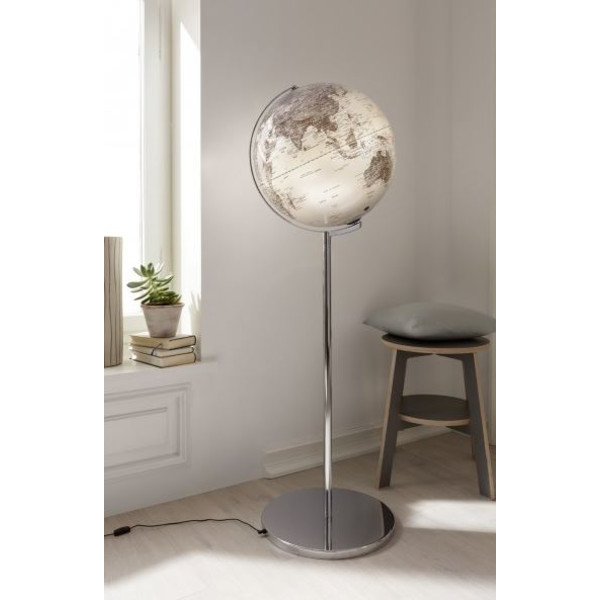 TROIKA Globo terráqueo de pie Sojus Silver 43cm