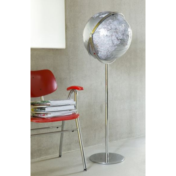 TROIKA Globo terráqueo de pie Apollo 17 Silver 43cm