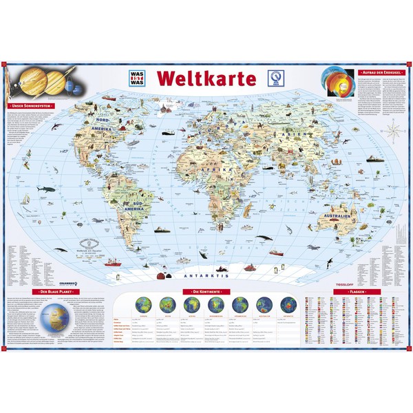 Tessloff-Verlag Mapamundi Gran mapa mundial: ¿Qué es qué?