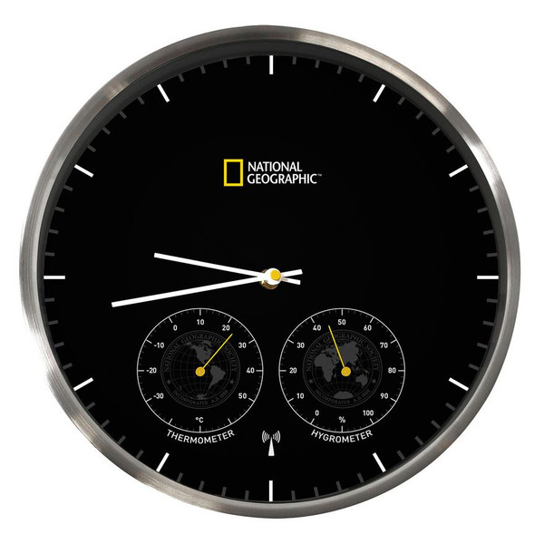 National Geographic Reloj de pared con termómetro e higrómetro