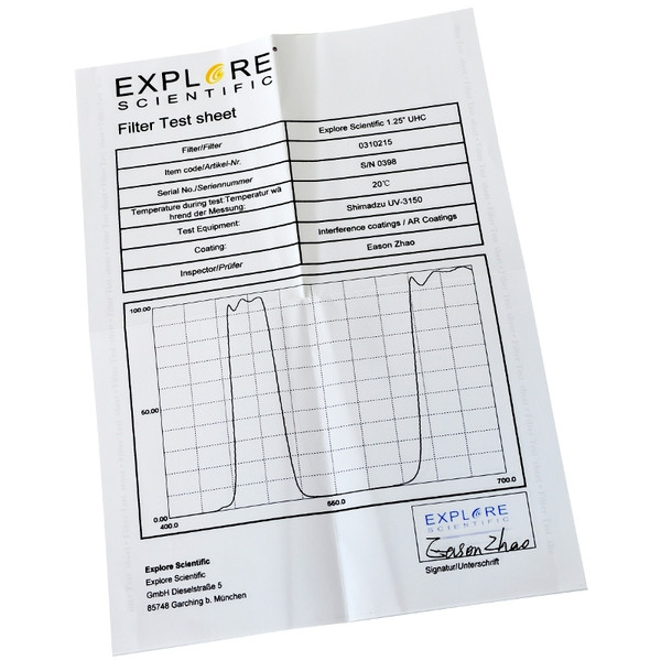 Explore Scientific Filtro UHC 1,25"