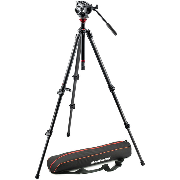 Manfrotto MVH500AH,755CX3 con cabezal de trípode fluido para vídeo