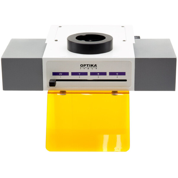Optika Acople de fluorescencia M-1031, 4 posiciones, LED, filtro azul y verde (FITC & TRITC)