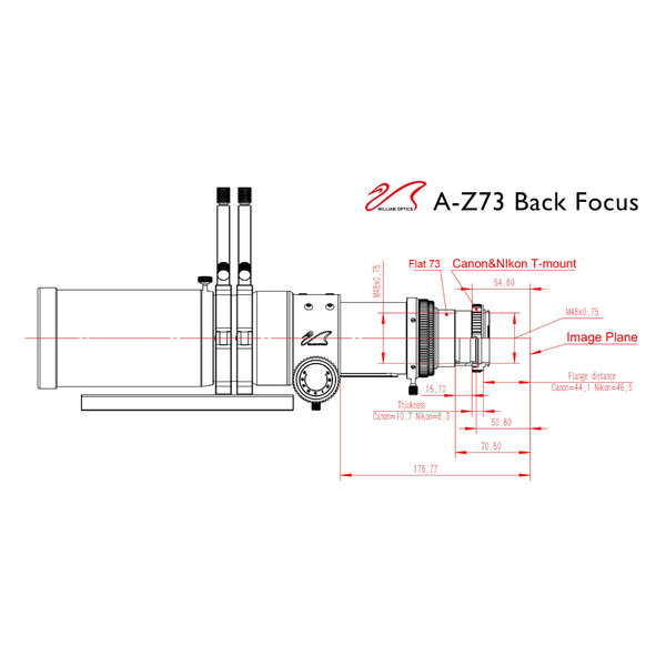 William Optics Refractor apocromático AP 73/430 Super ZenithStar 73 Gold OTA