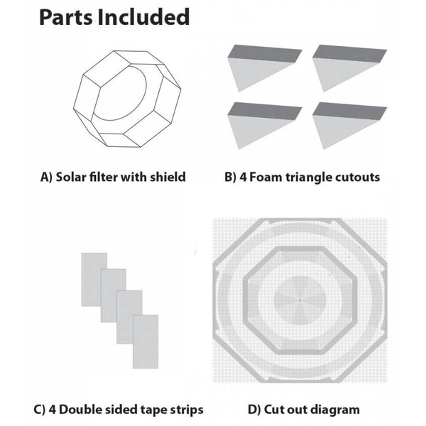 Explore Scientific Filtros solares Filtro solar Sun Catcher para telescopios de 110-130 mm