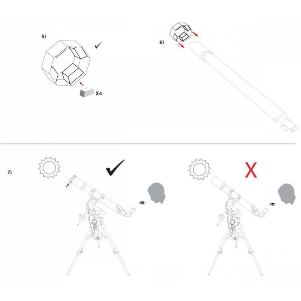 Explore Scientific Filtros solares Filtro solar Sun Catcher para telescopios de 60-80 mm